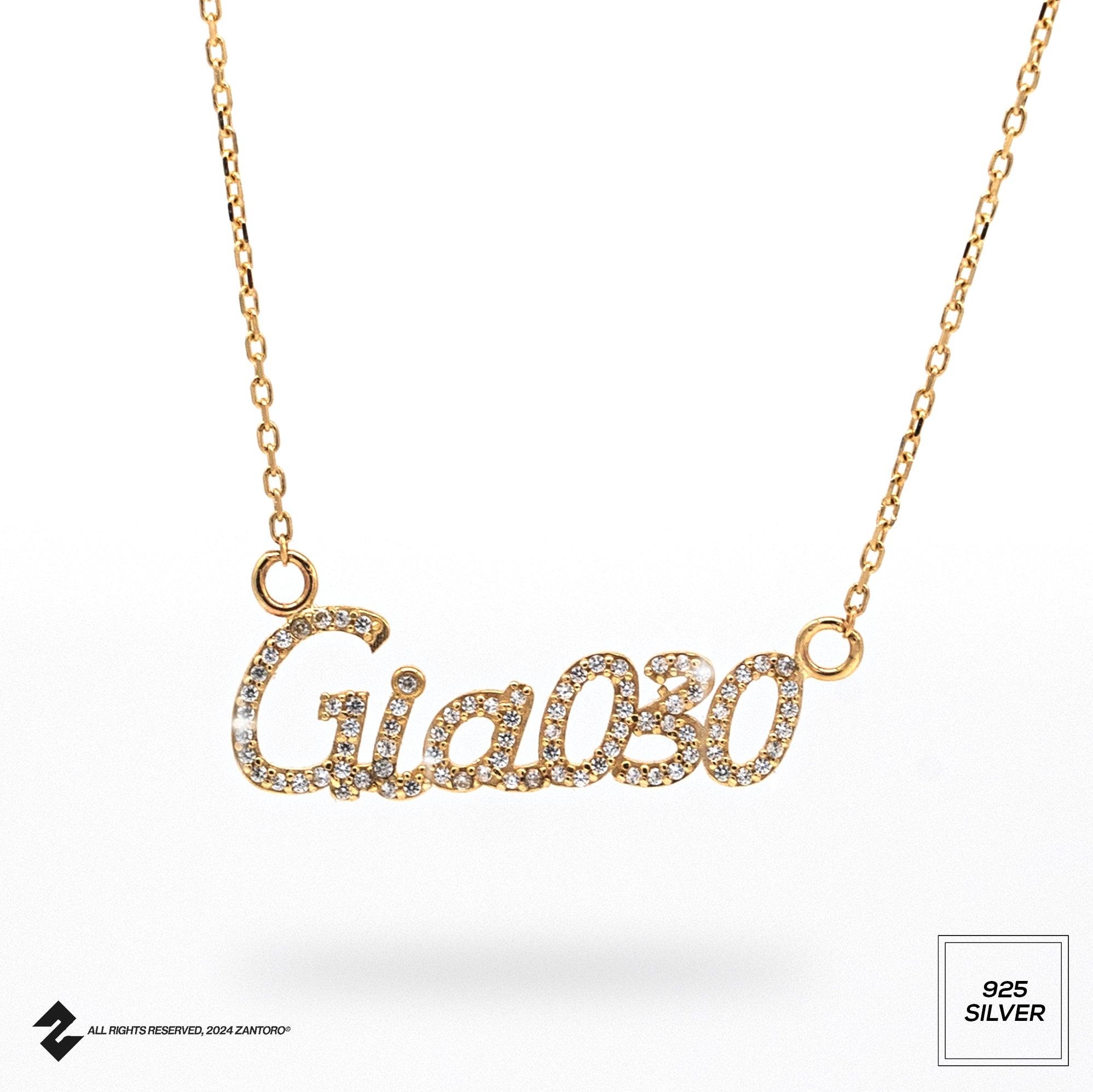 14K NAMENSKETTE FULL ZIRKONIA