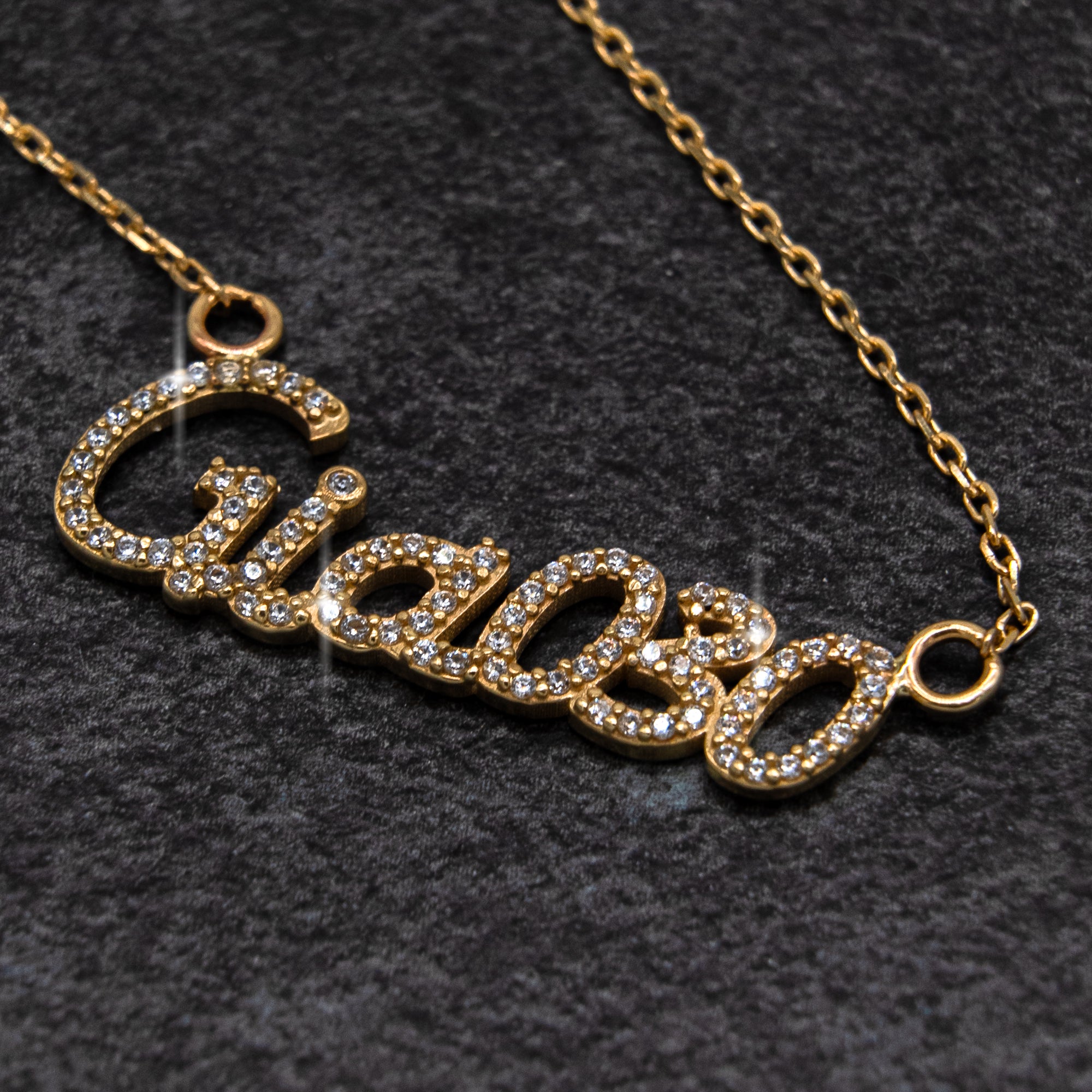 14K NAMENSKETTE FULL ZIRKONIA