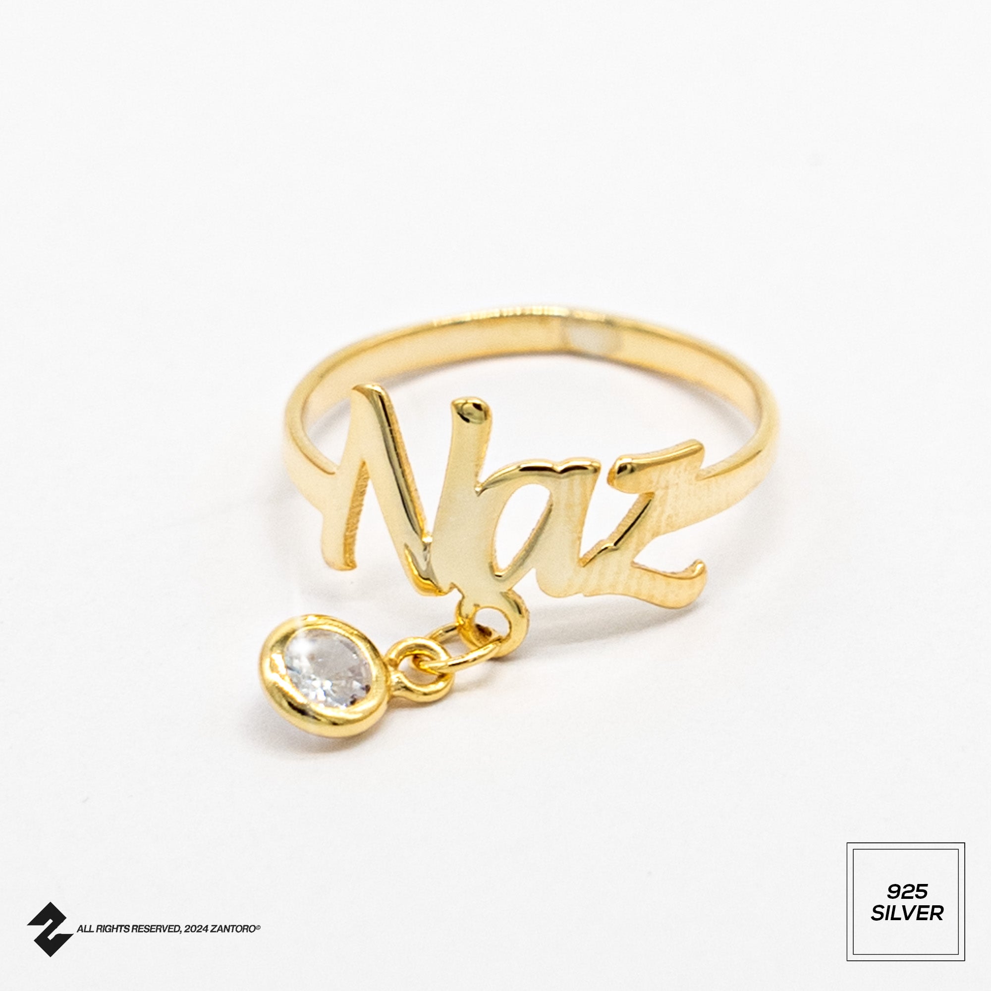 NAMENSRING MIT ZIRKONIA STEIN