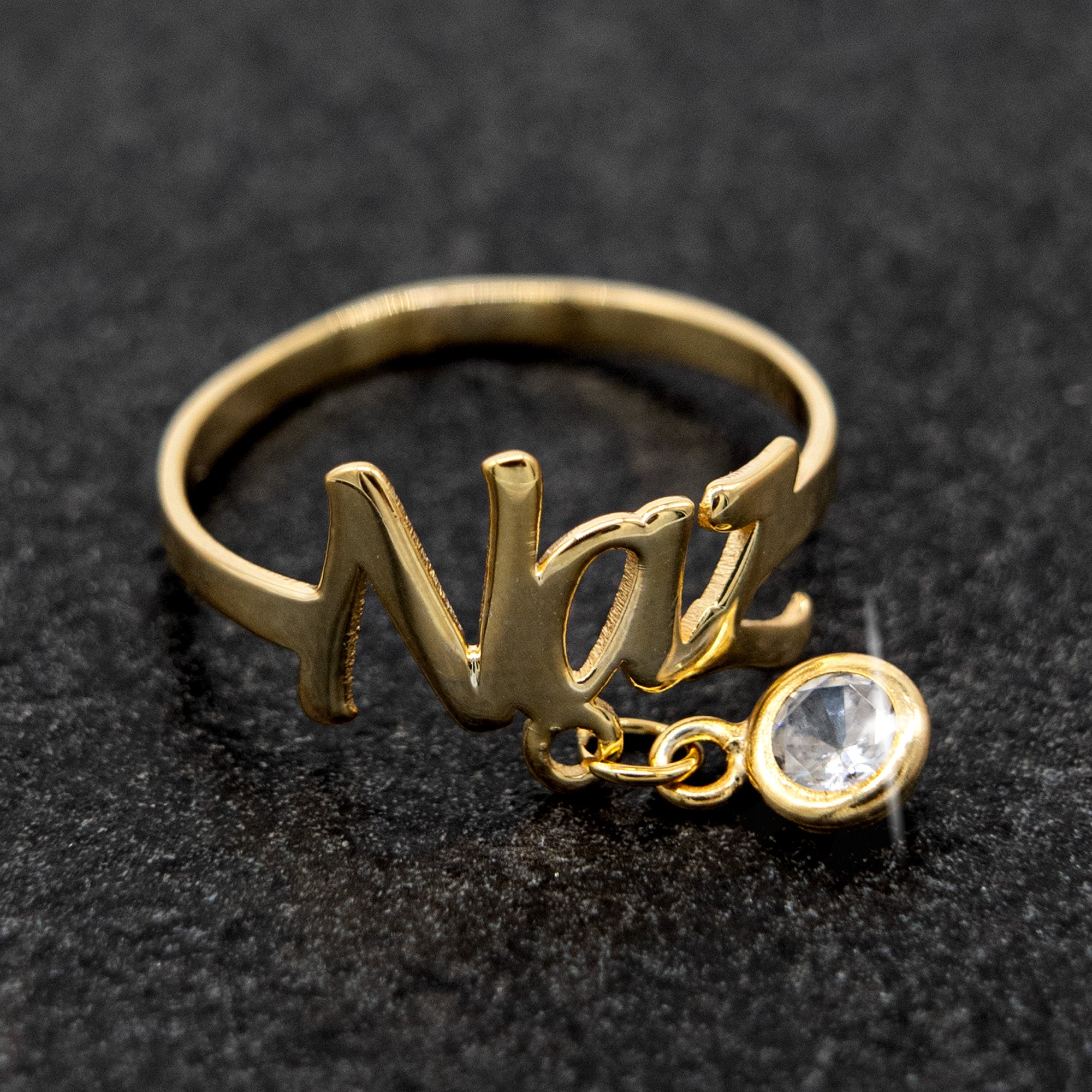 NAMENSRING MIT ZIRKONIA STEIN