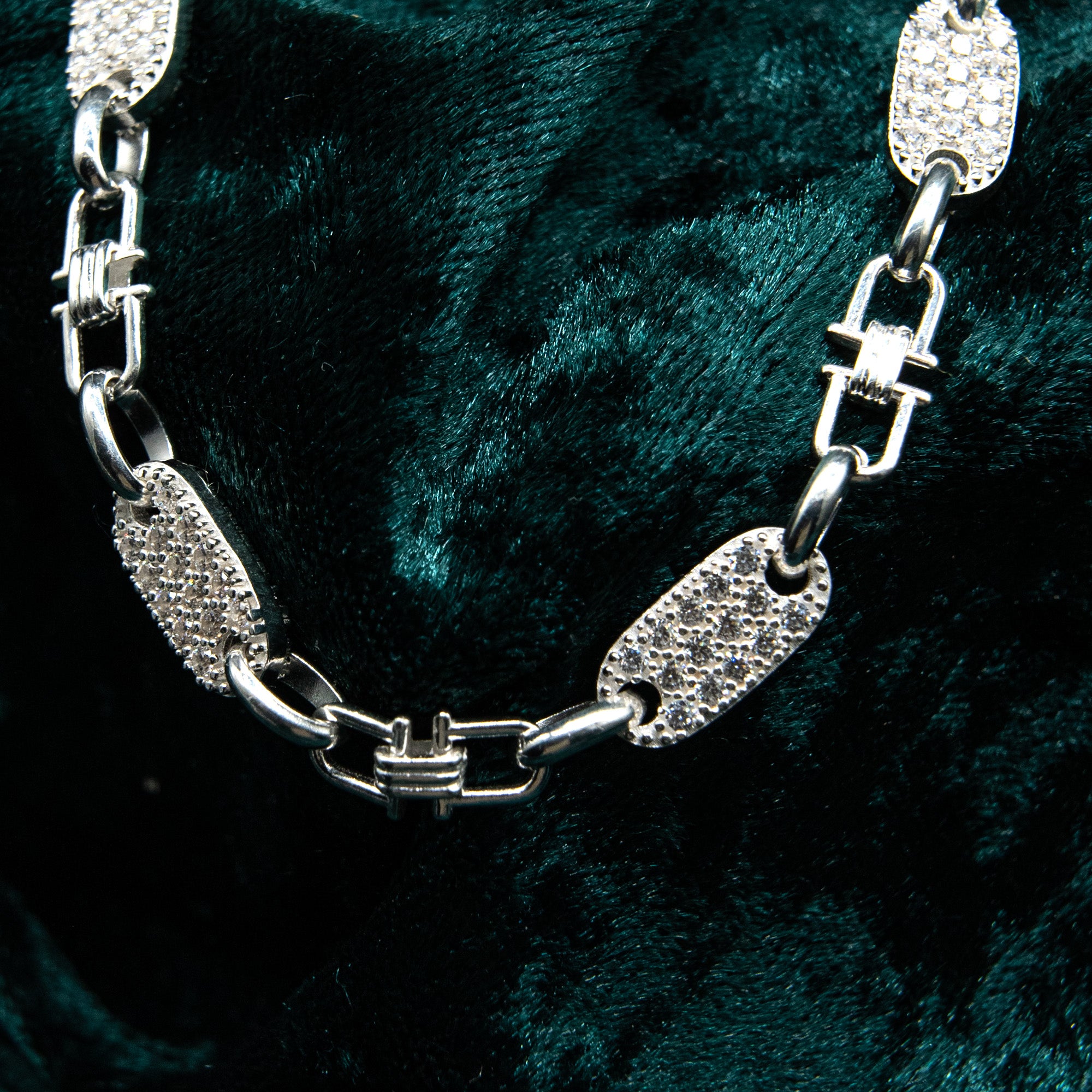 PLATTEN-BÜGEL KETTE ICE OUT MADE IN ITALY