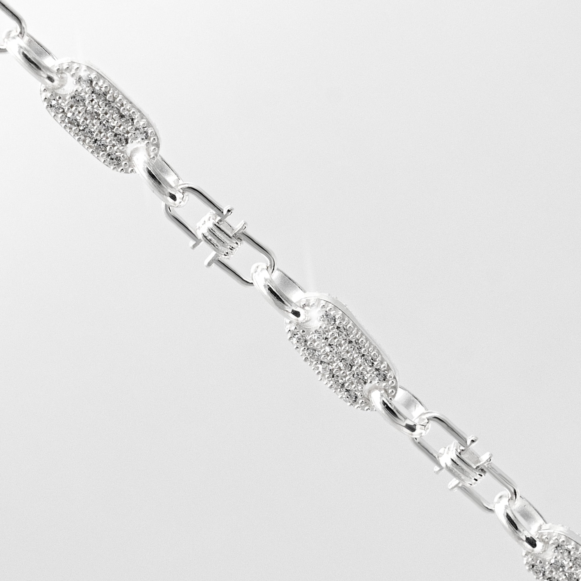 PLATTEN-BÜGEL ARMBAND ICE OUT MADE IN ITALY