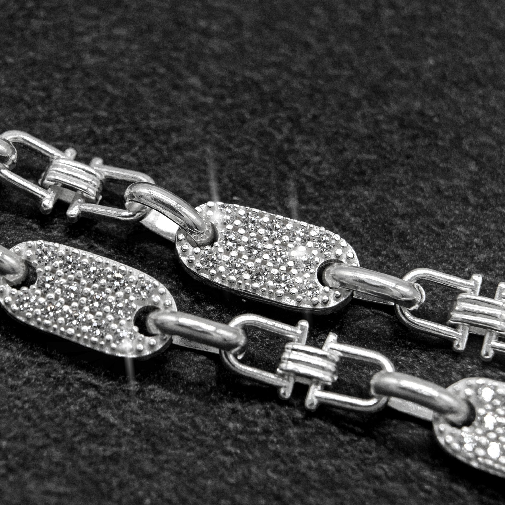 PLATTEN-BÜGEL ARMBAND ICE OUT MADE IN ITALY