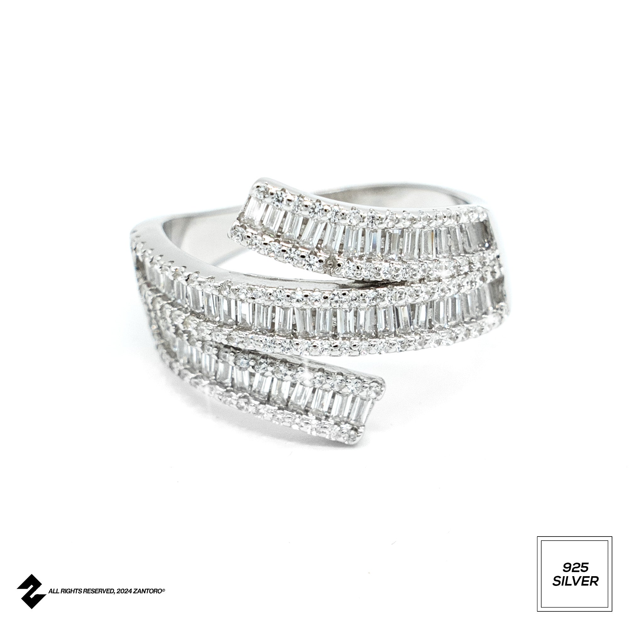 BAGUETTE SPIRAL RING MADE IN ITALY
