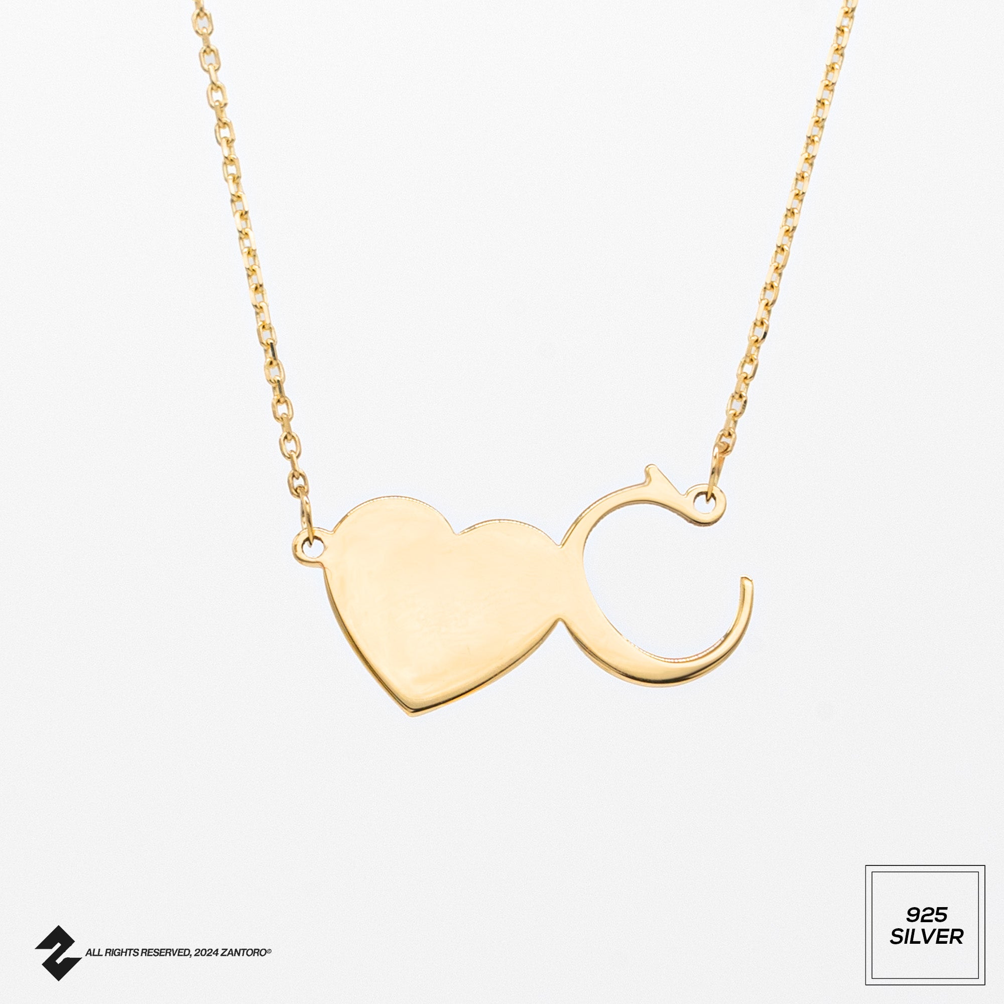 14K HERZ BUCHSTABEN KETTE