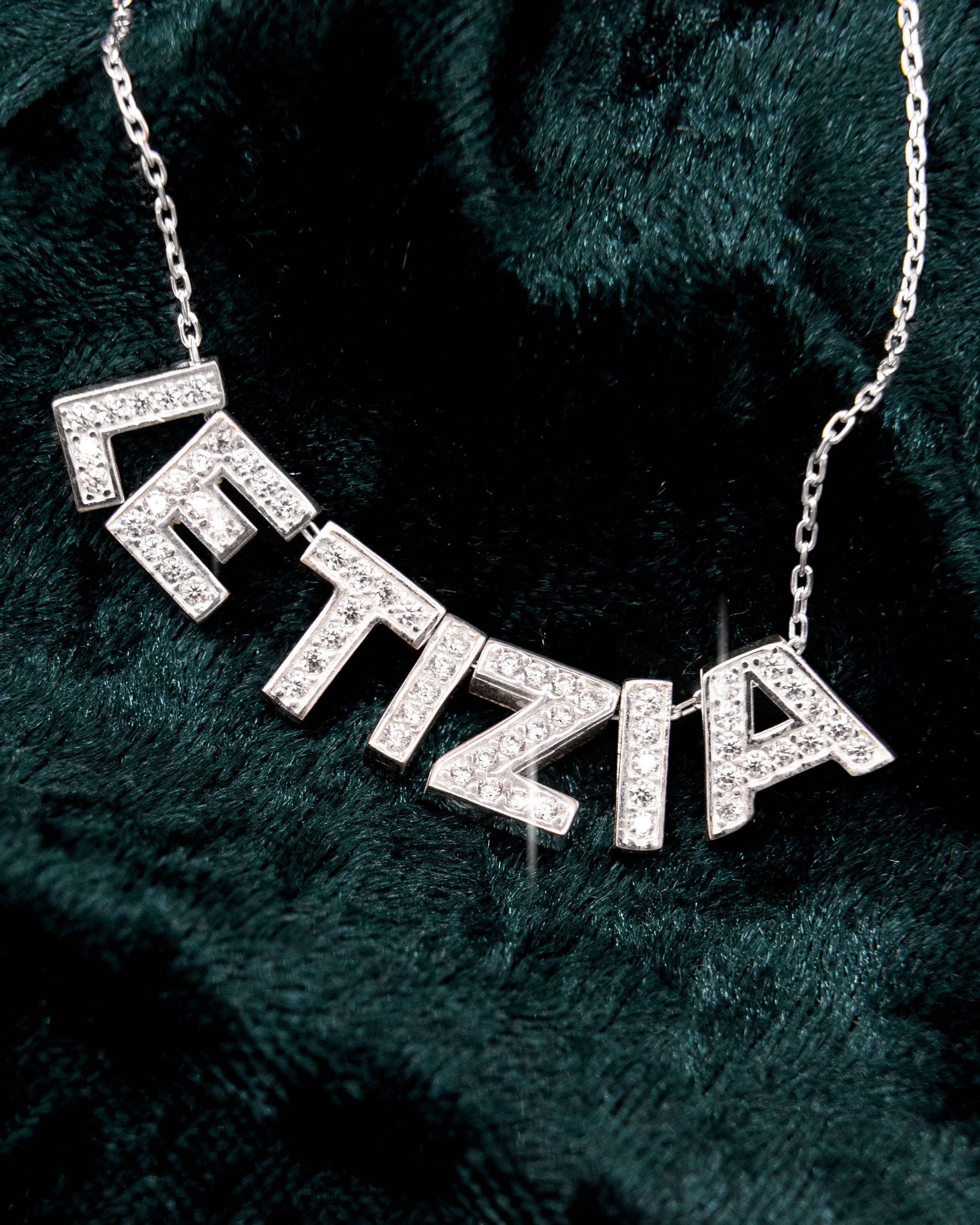 ZIRKONIA BUCHSTABEN HALSKETTE