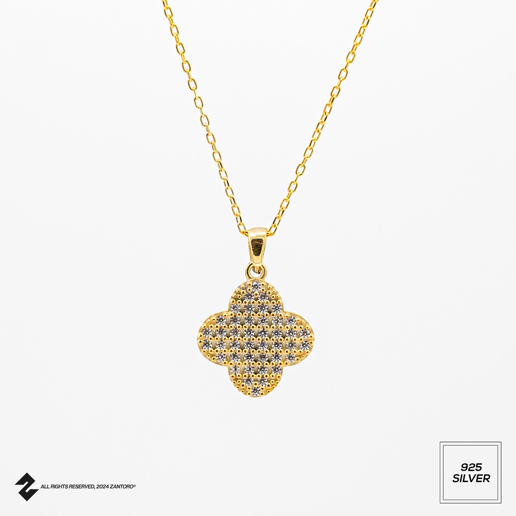 KLEEBLATT ZIRKONIA KETTE