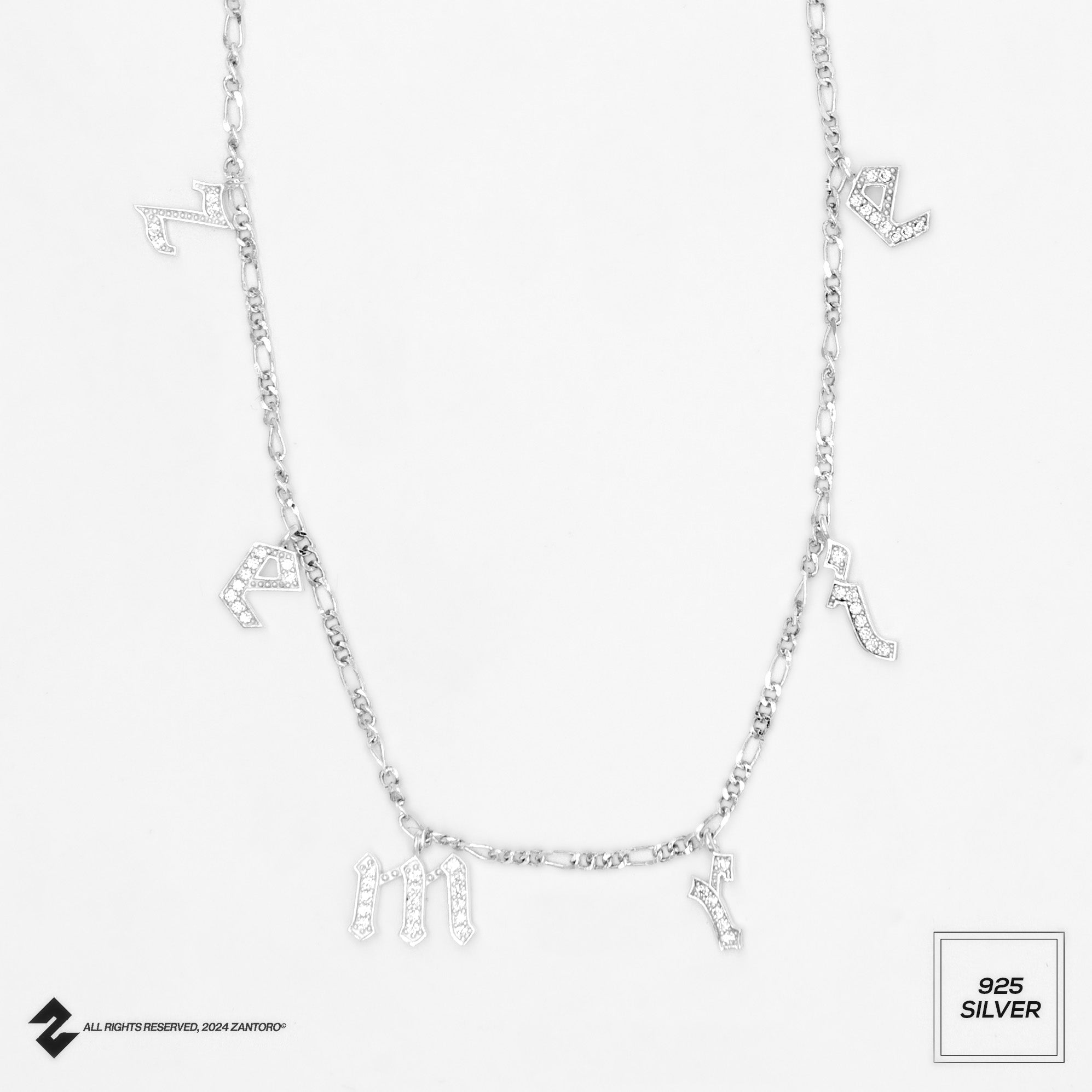 CHOCKER NAMENSKETTE GOTHIC ZIRKONIA