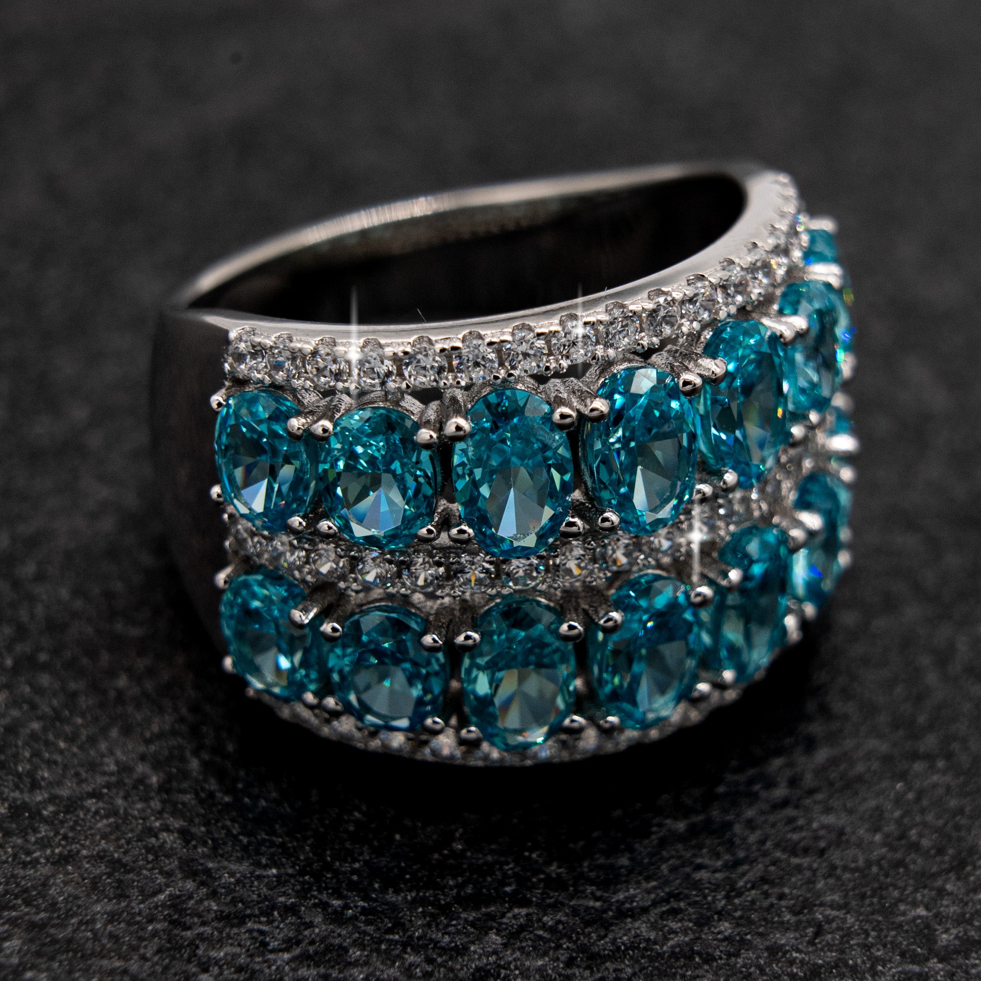 DOUBLE DIAMOND RING TÜRKIS