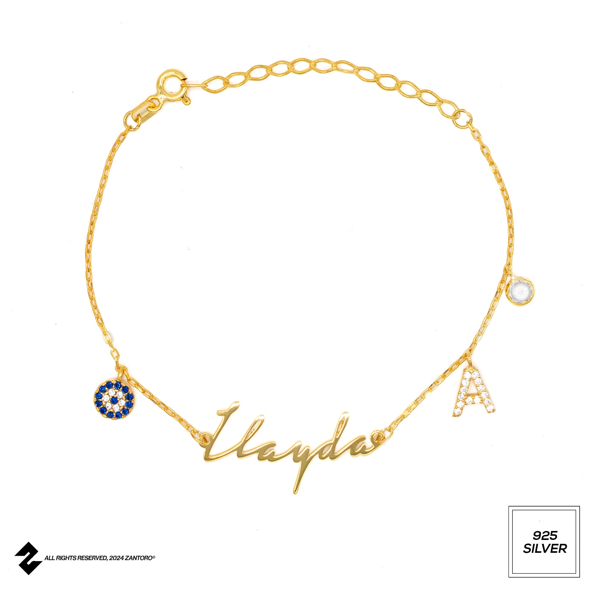 NAMENSARMKETTE NOTERA MIT INITIAL UND NAZAR