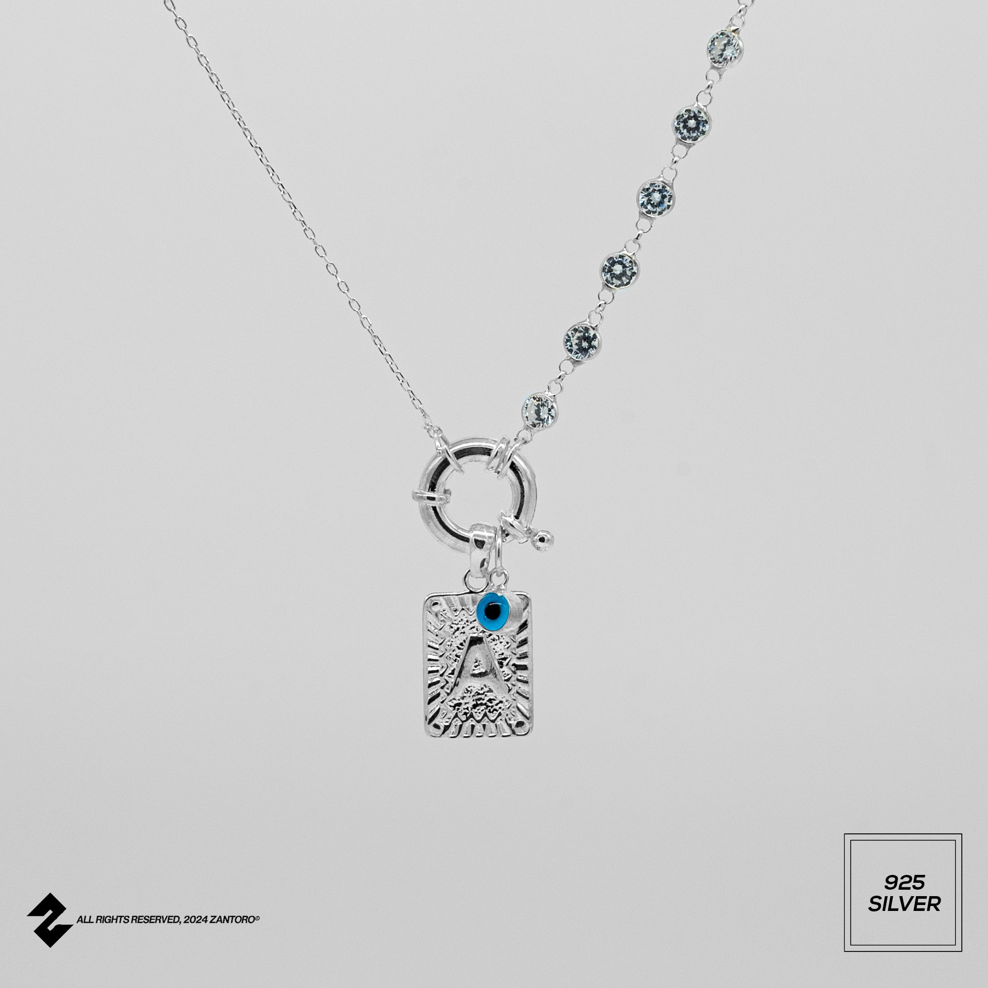 CHAIN DESIGN ICED BUCHSTABEN KETTE MIT NAZAR
