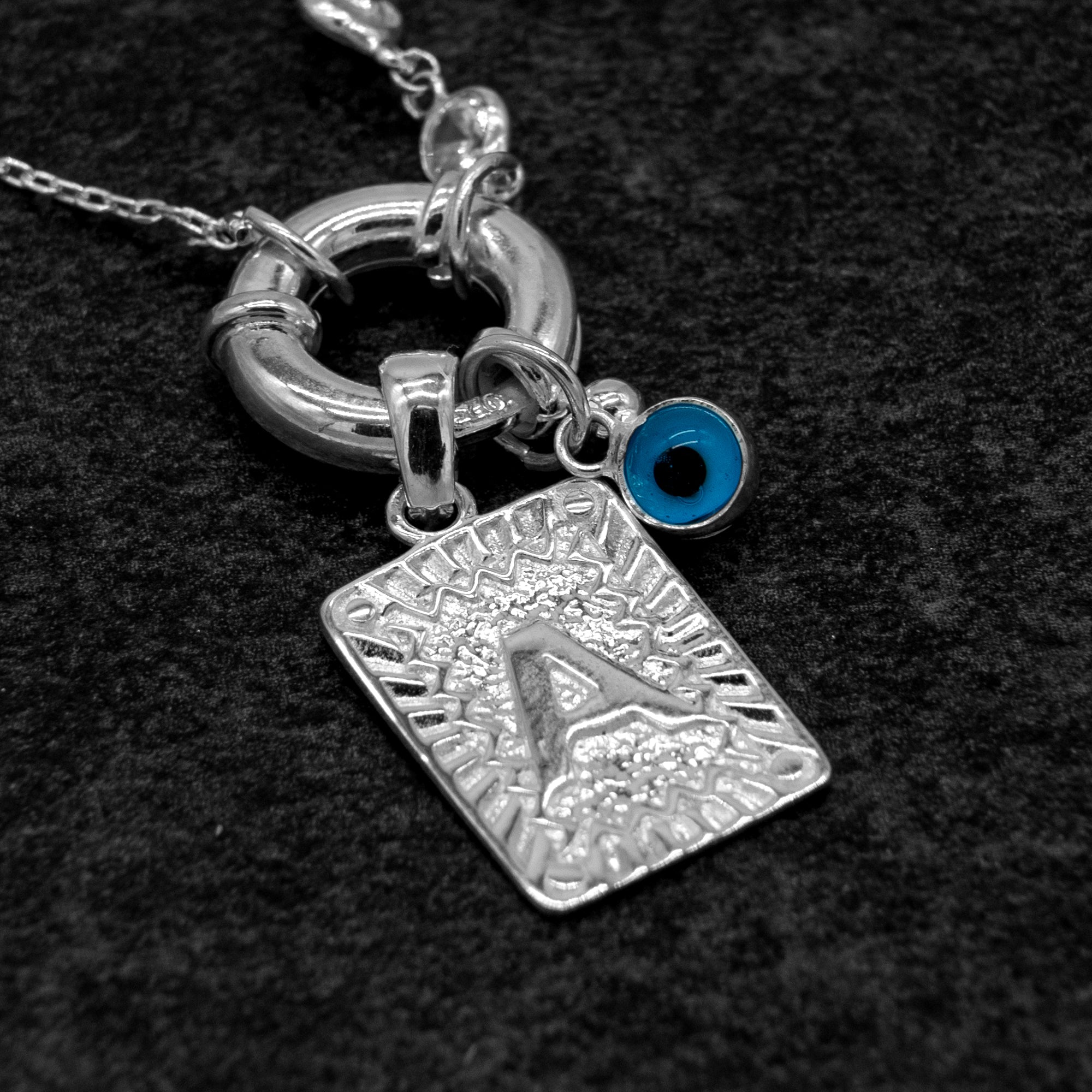 CHAIN DESIGN ICED BUCHSTABEN KETTE MIT NAZAR