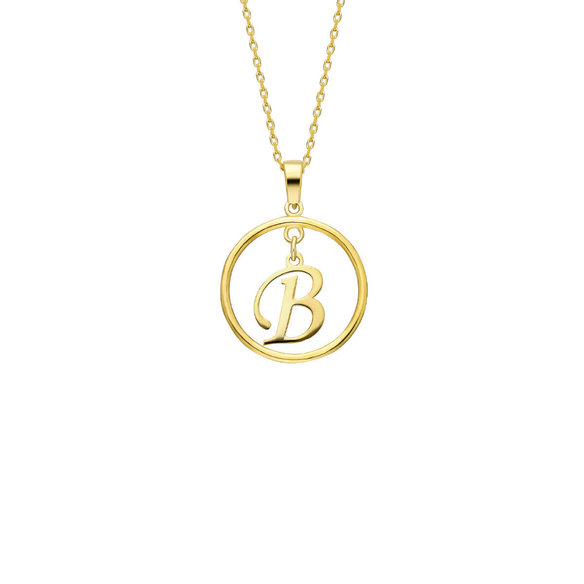 14K CIRCLE BUCHSTABEN KETTE