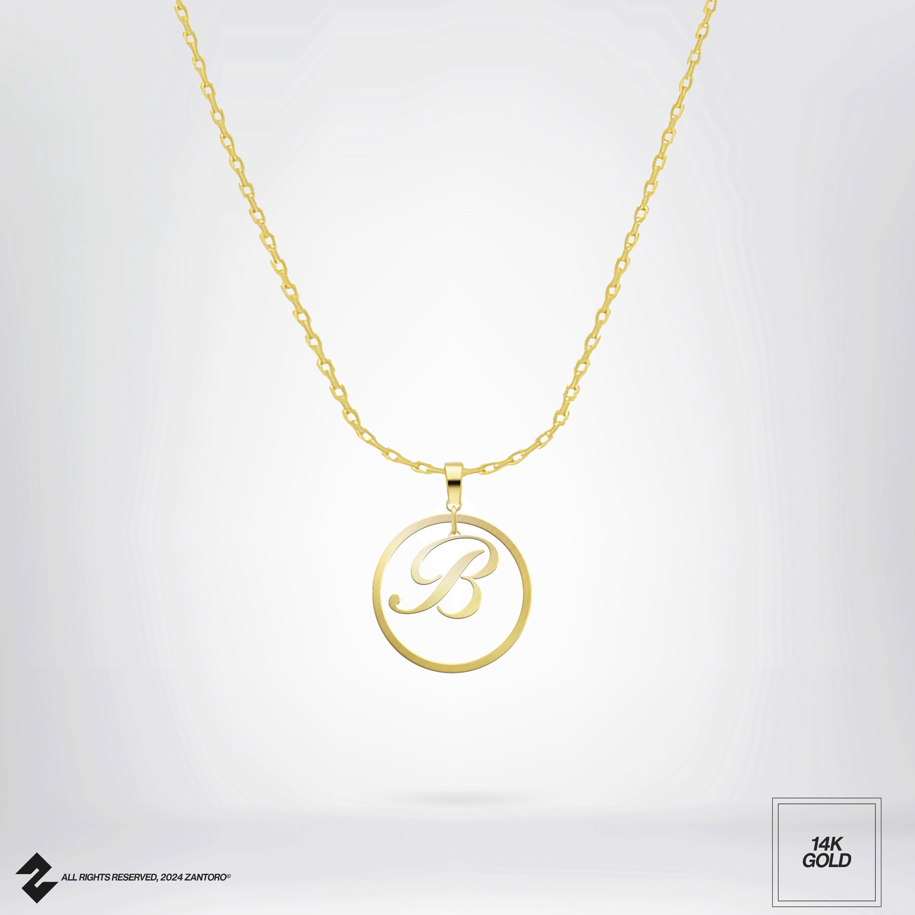 14K CIRCLE BUCHSTABEN KETTE