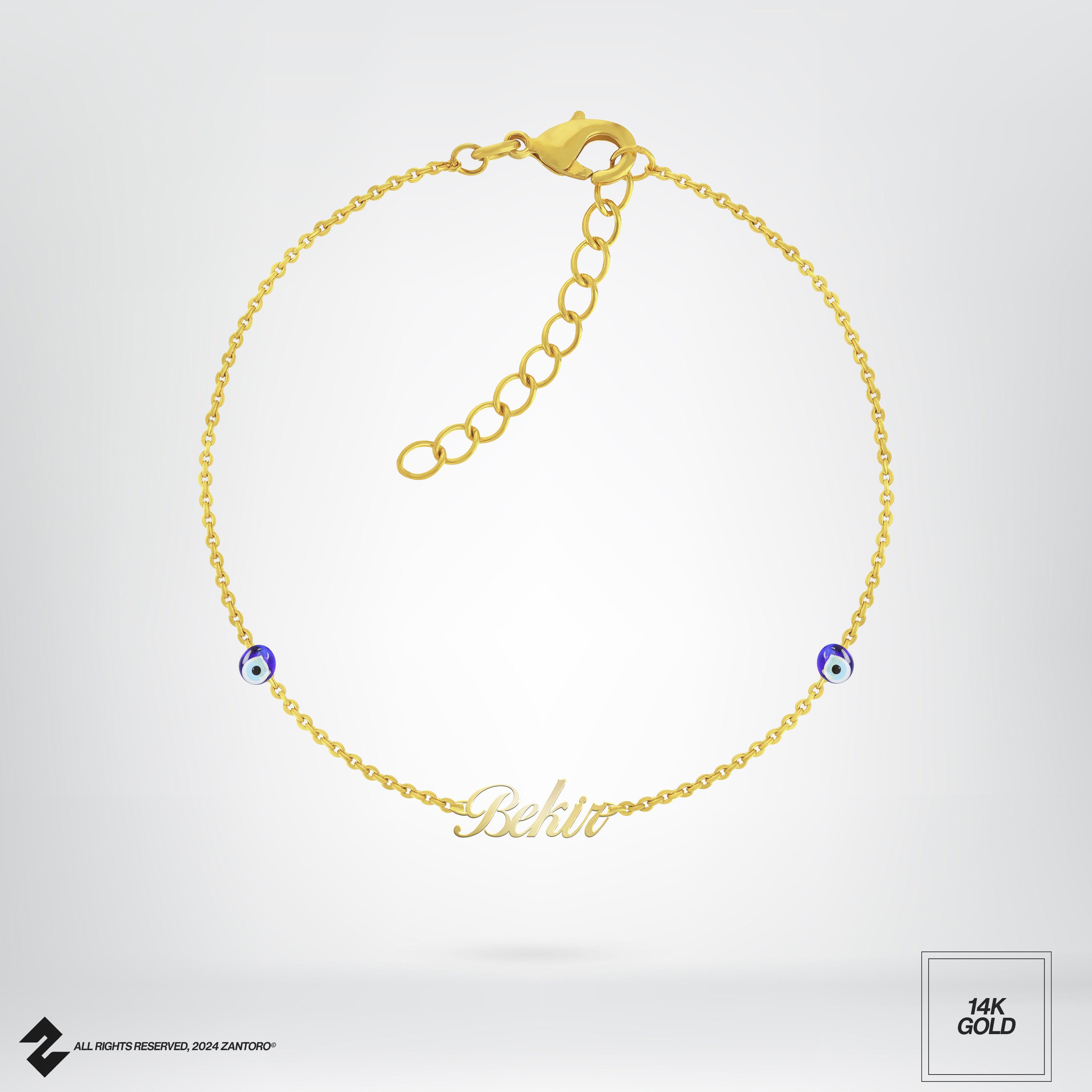 14K NAMENSARMBAND NAZAR