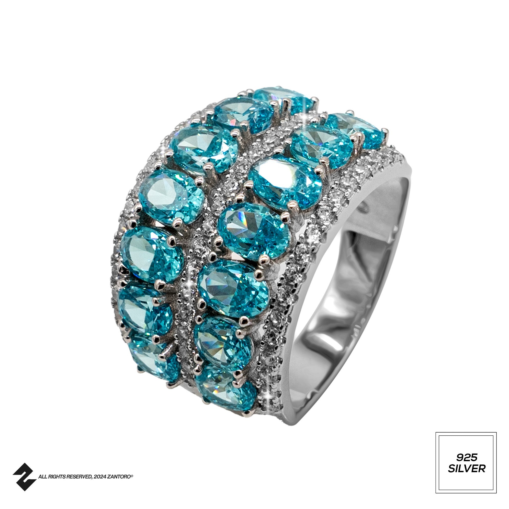 DOUBLE DIAMOND RING TÜRKIS