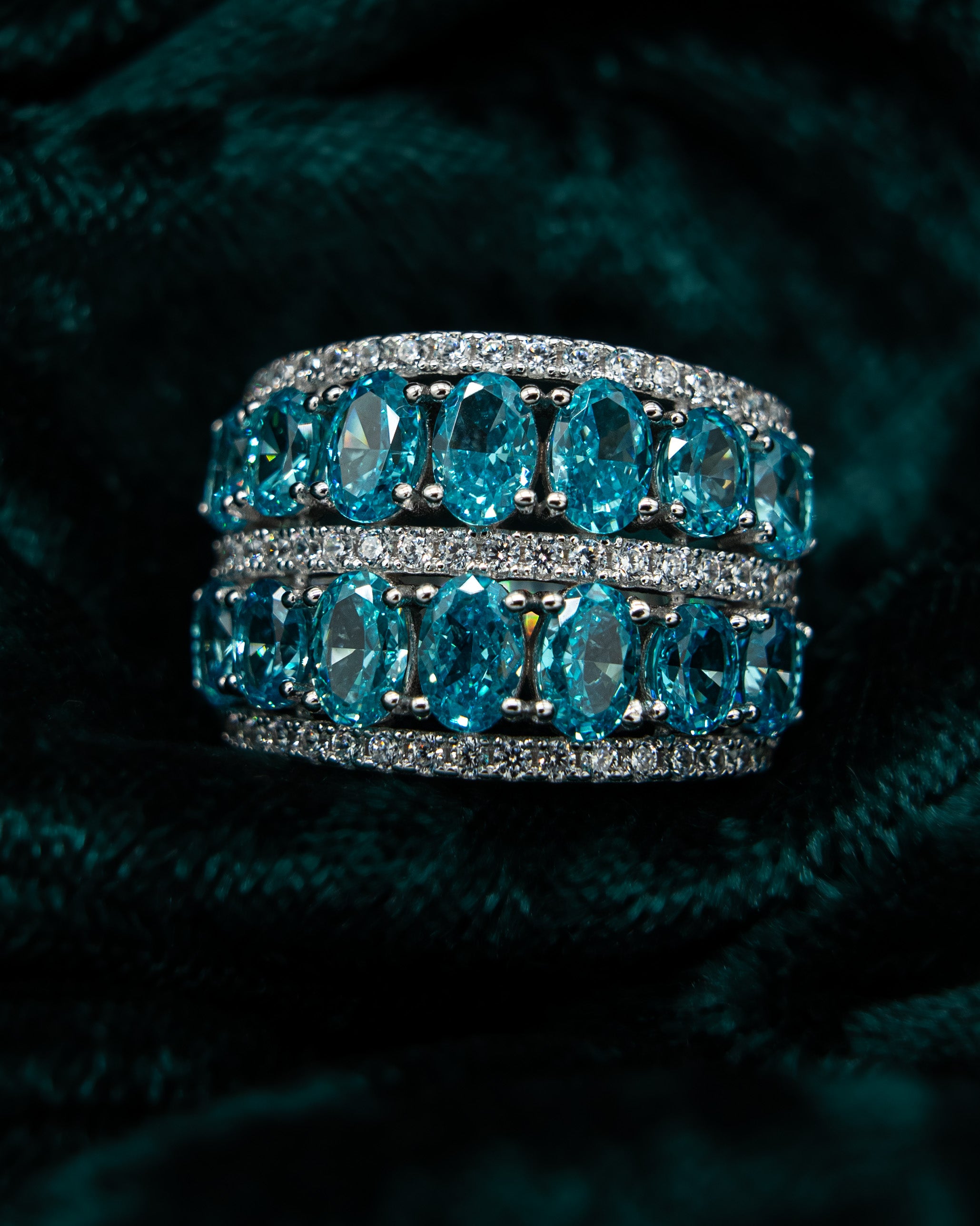 DOUBLE DIAMOND RING TÜRKIS