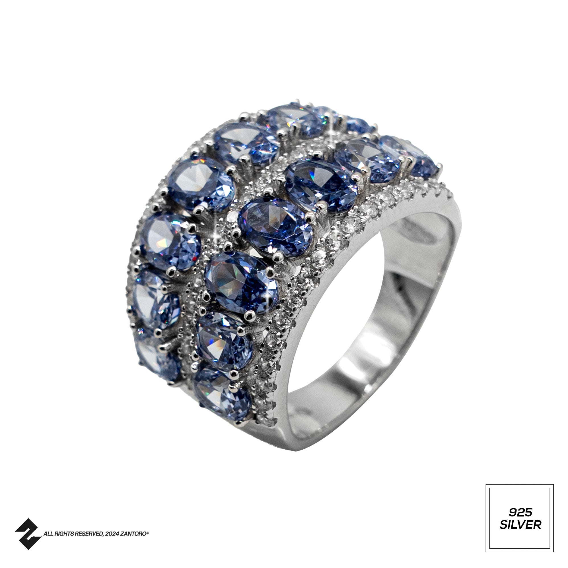 DOUBLE DIAMOND RING BLAU