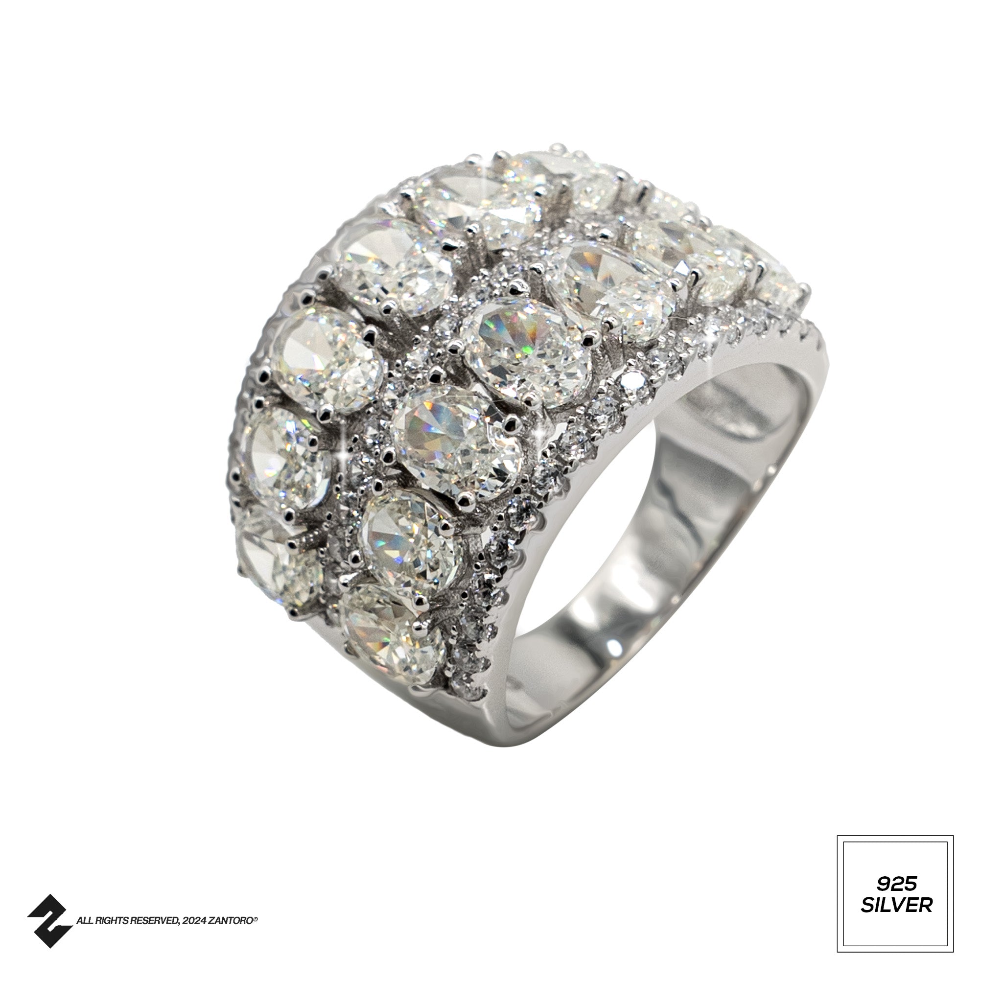 DOUBLE DIAMOND RING SILBER