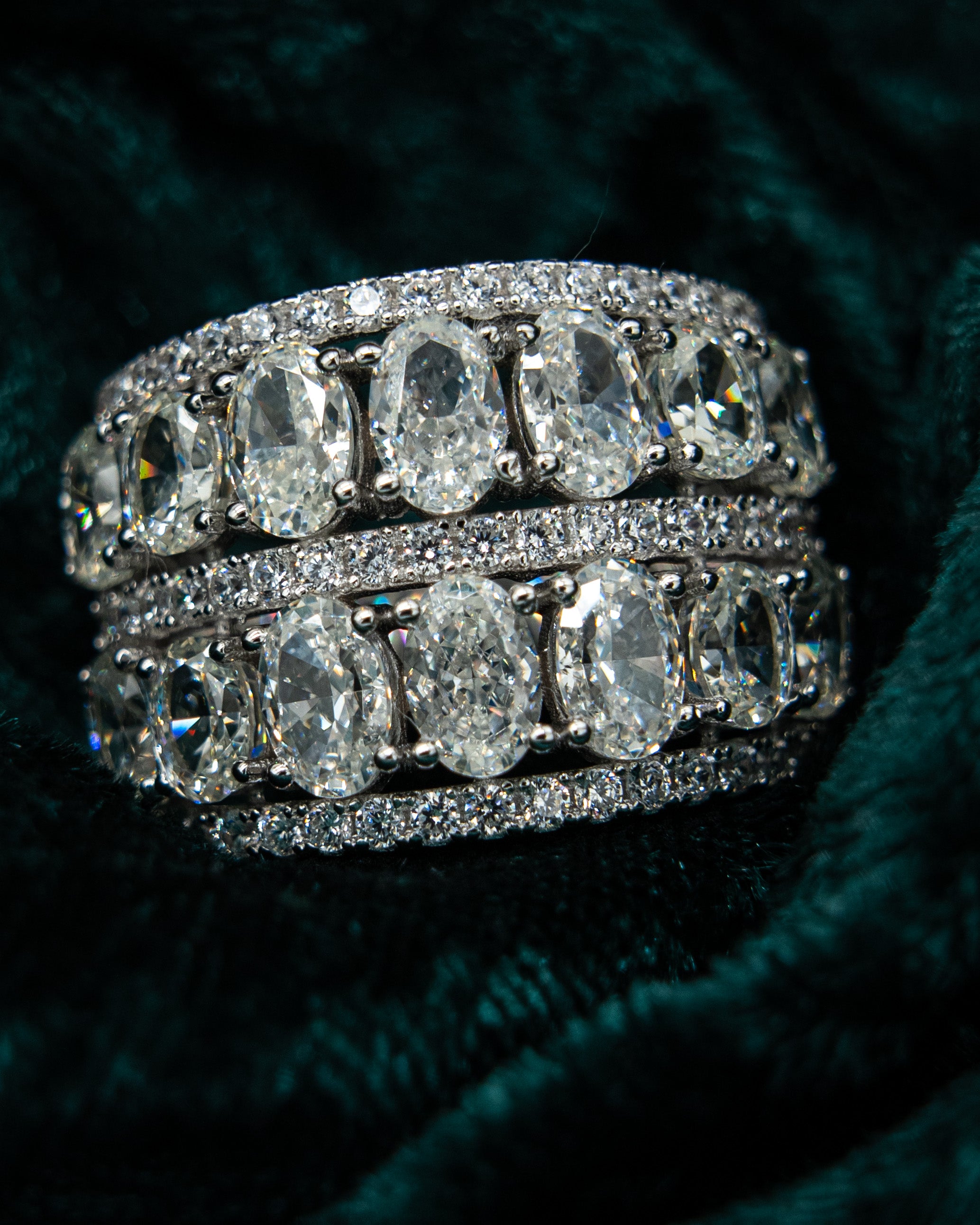 DOUBLE DIAMOND RING SILBER