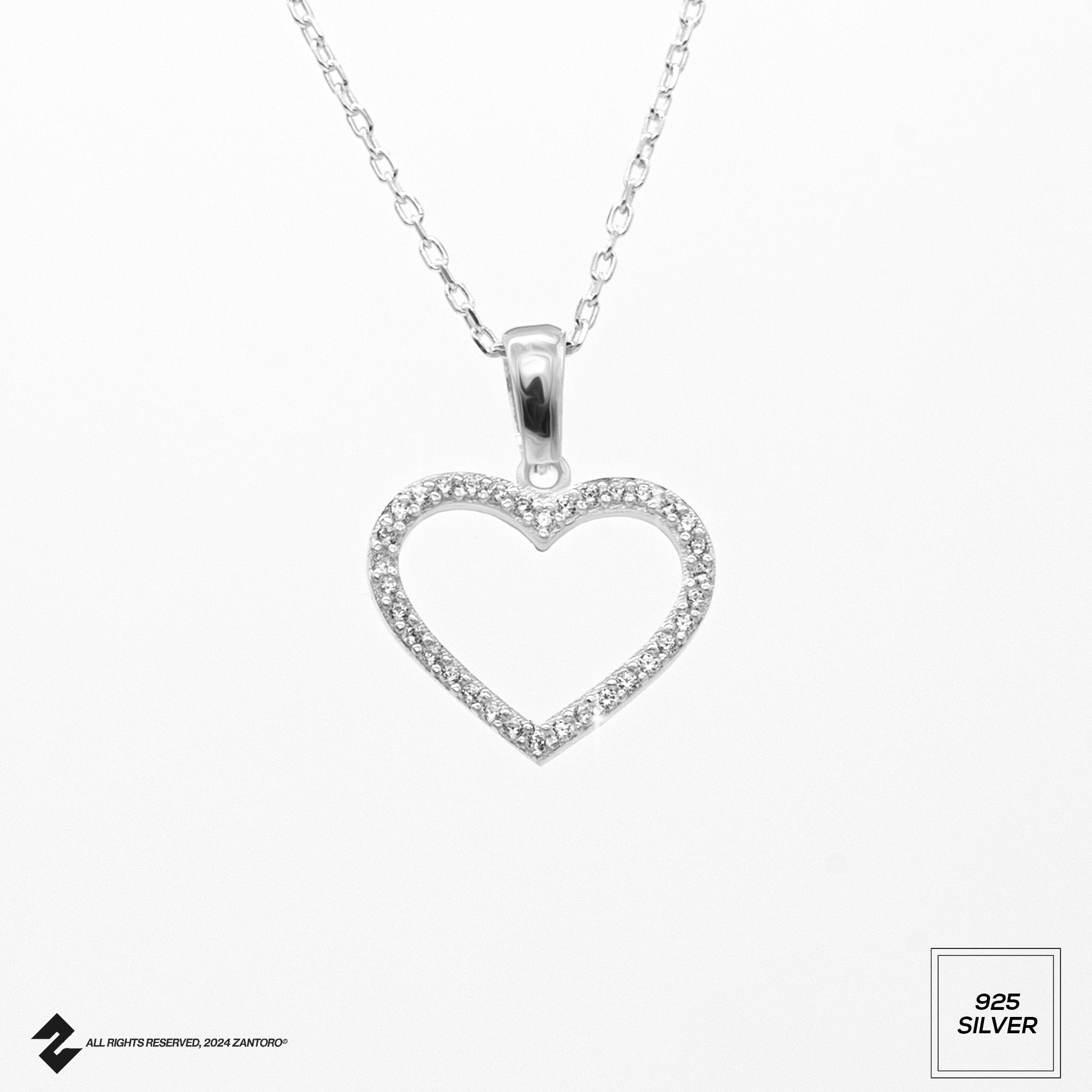 ZIRKONIA HERZ KETTE